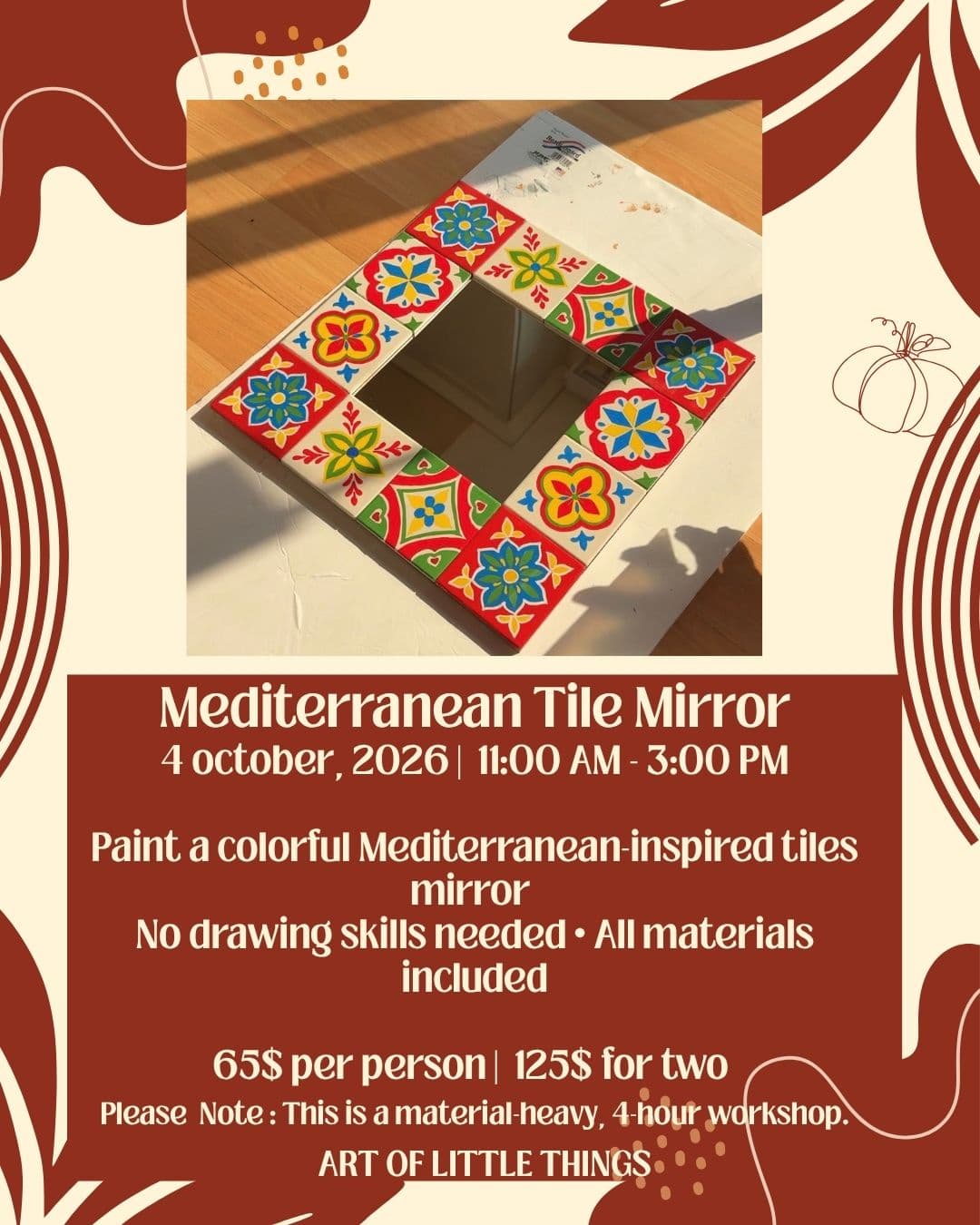 Meditterean Tile mirror event artwork