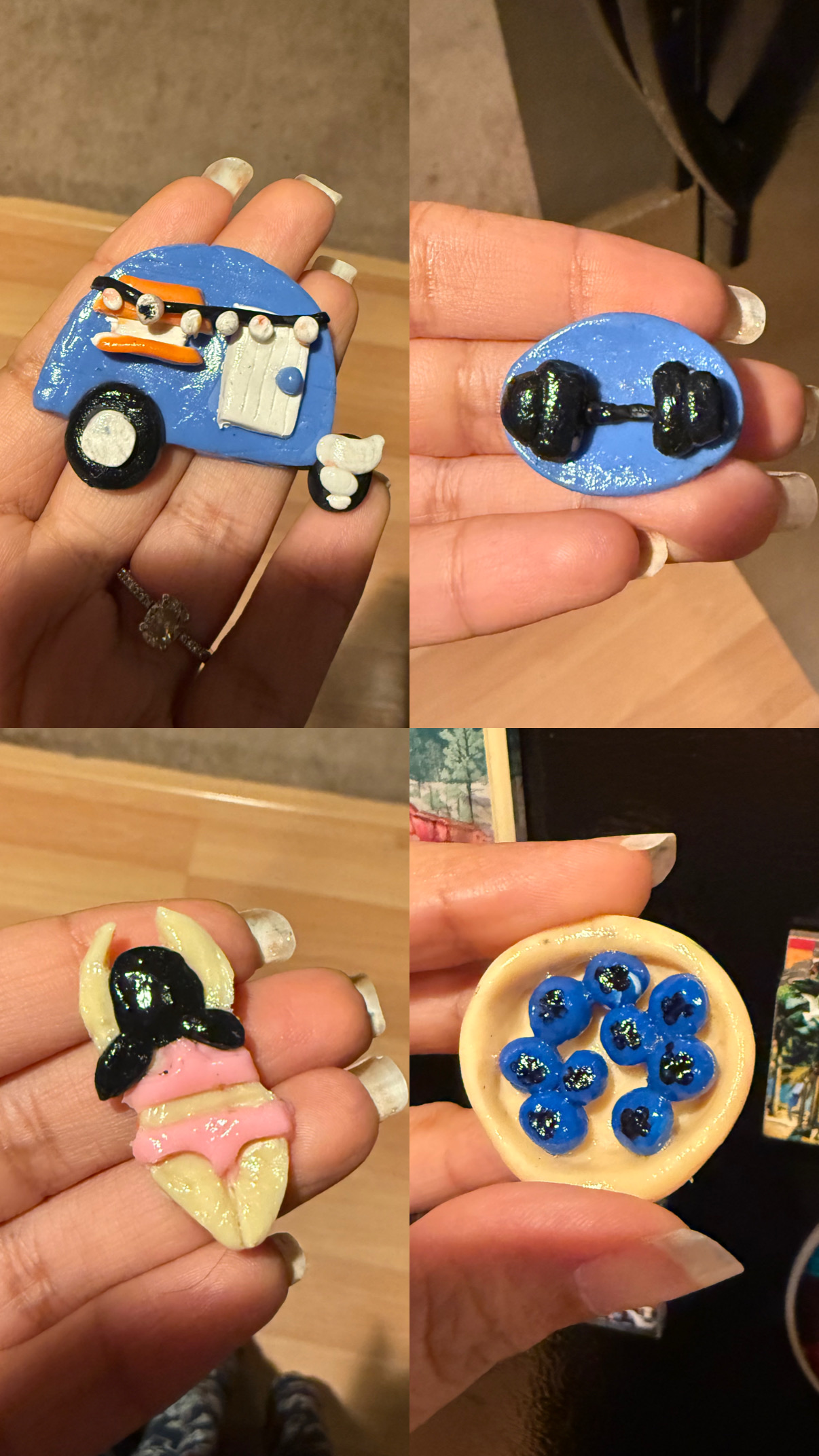 Clay magnets collage